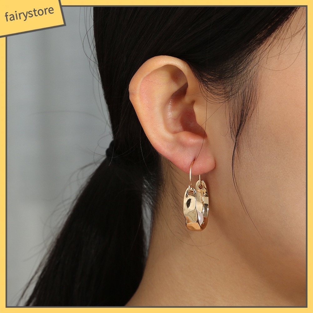 Bông Tai Chữ U Đính Ngọc Trai Giả Bằng Hợp Kim Đơn Giản Thời Trang Dành Cho Nữ