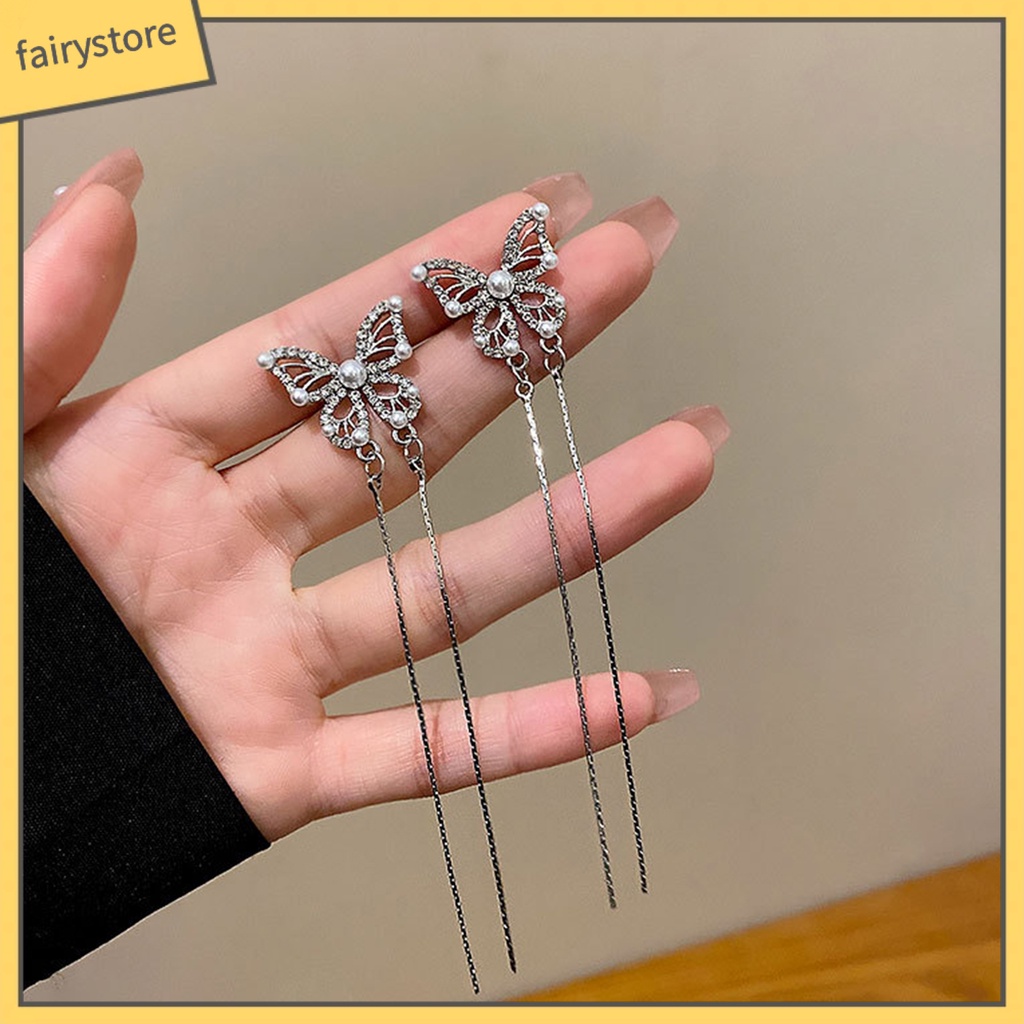 1 Đôi Bông Tai Hình Học Dáng Dài Đính Đá Thời Trang Sang Trọng