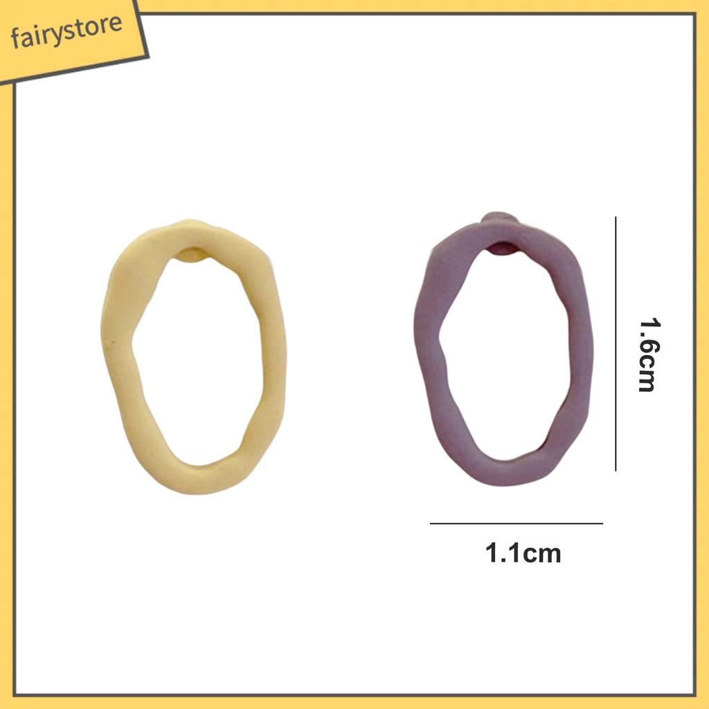 1 Đôi Bông Tai Hình Học Rỗng Màu Tương Phản Thời Trang Dành Cho Nữ