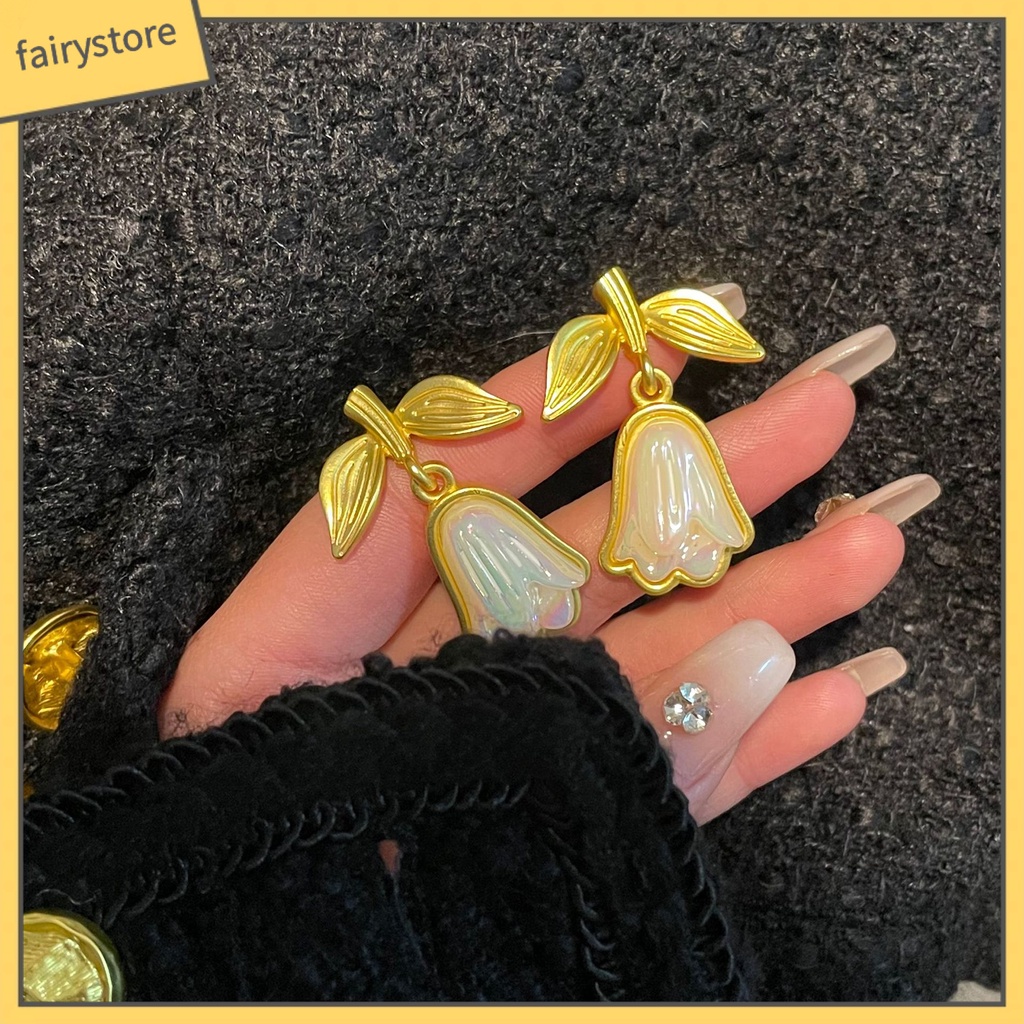 1 Đôi Bông Tai Hình Giọt Nước Họa Tiết Hoa Phong Cách Thời Trung Cổ Dành Cho Nữ