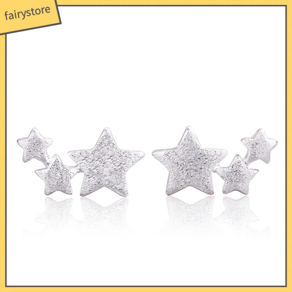 1 Đôi Bông Tai 3 Ngôi Sao Thanh Lịch Dễ Thương