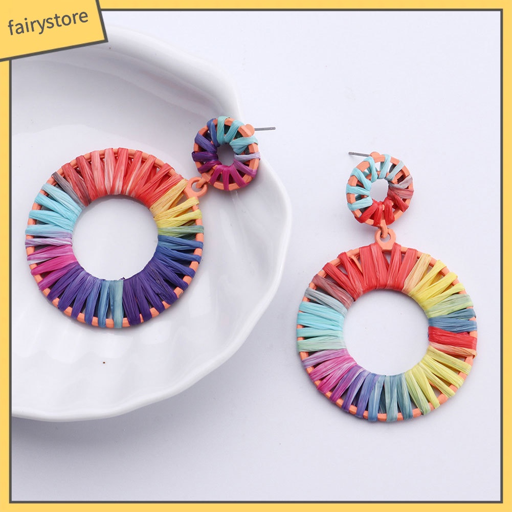 Bông Tai Hình Trái Tim / Hình Học Dệt Tay Thời Trang Dự Tiệc Cho Nữ