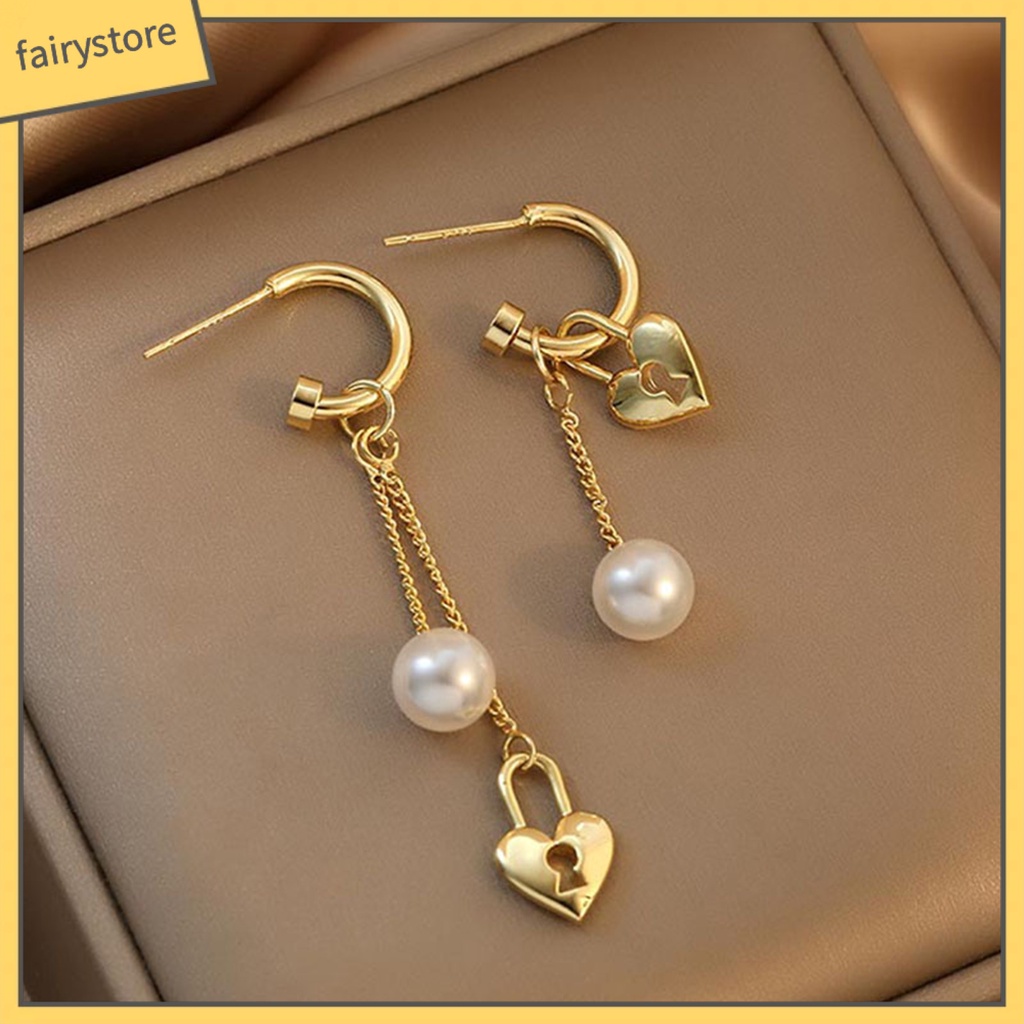 1 Đôi Bông Tai Hình Trái Tim Bằng Hợp Kim Dành Cho Nữ