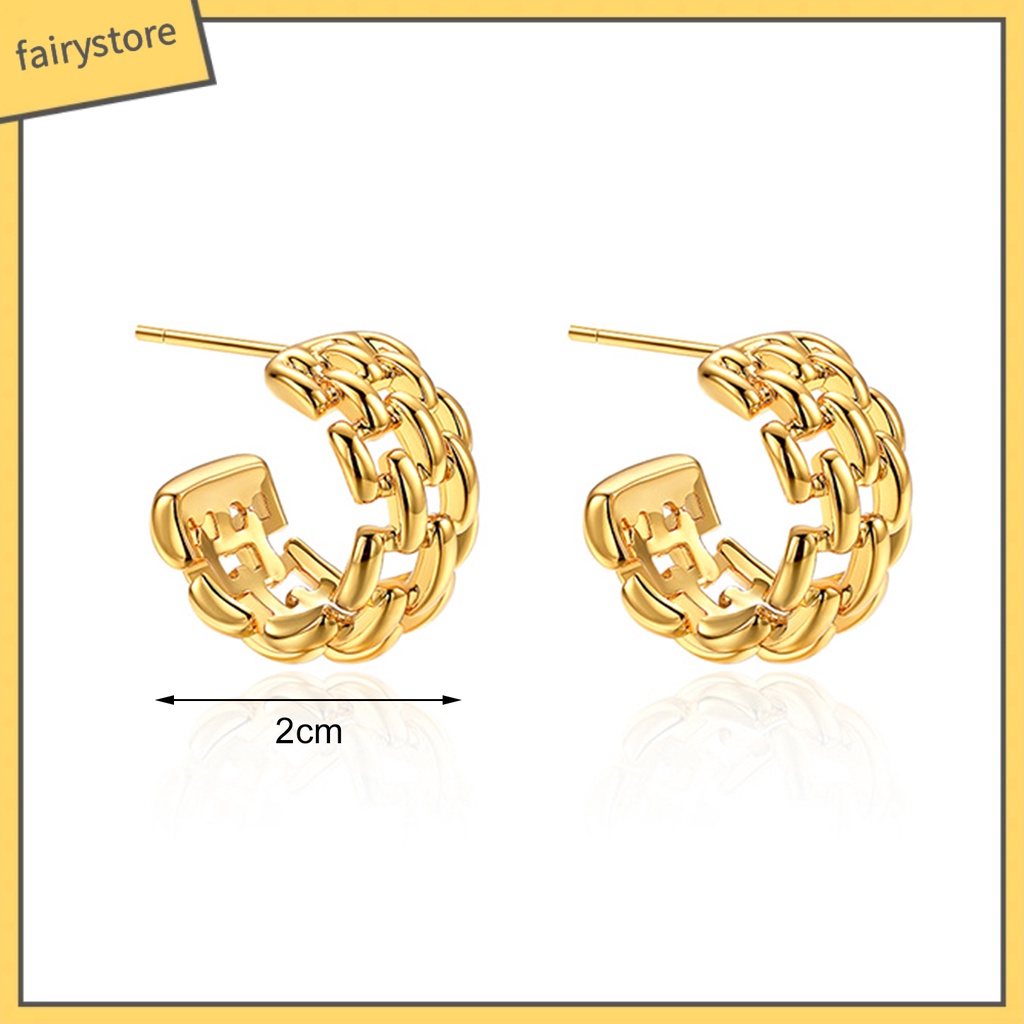 1 Đôi Bông Tai Dạng Vòng Hở Màu Vàng Bóng Cao Không Gây Dị Ứng Thời Trang Thích Hợp Làm Quà Tặng Cho Bạn Gái