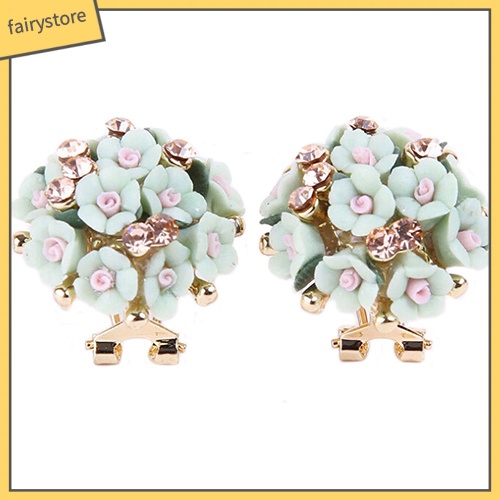 Bông Tai Hình Hoa Đính Đá Lấp Lánh Cho Cô Dâu