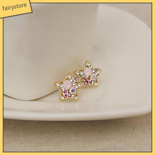 Đôi Bông Tai Hình Ngôi Sao Đính Đá Thời Trang Cho Nữ