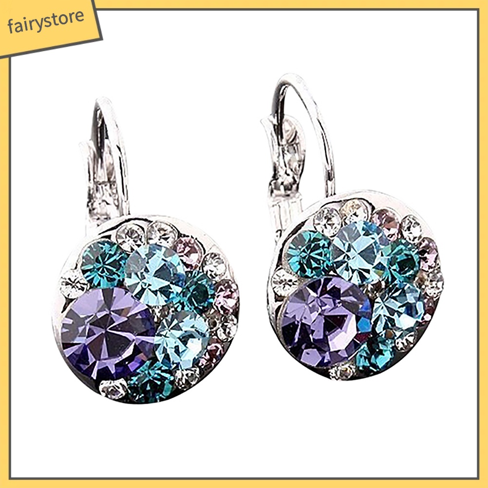 Bông Tai Mạ Bạc Đính Đá Zircon Thời Trang Dành Cho Nữ