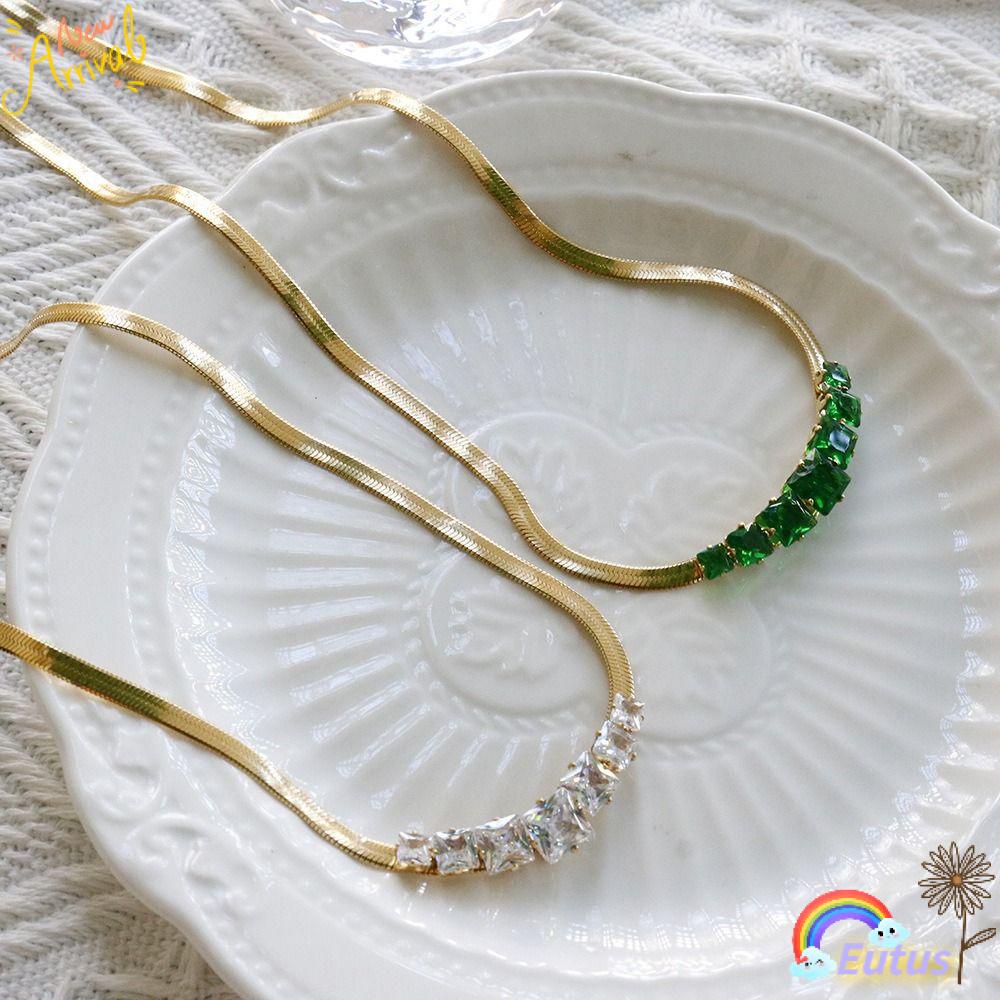 Vòng Cổ Choker Chất Liệu Thép Không Gỉ 316L Dạng Xích Rắn Cho Nữ