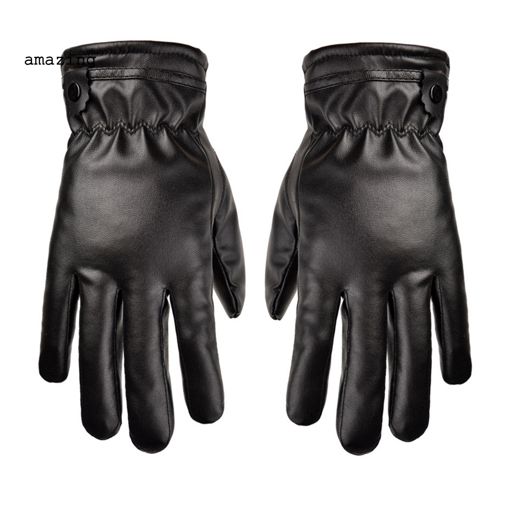 1 Đôi Găng Tay Giả Da Giữ Ấm Mùa Đông Chống Trượt Chống Nước Cho Nam