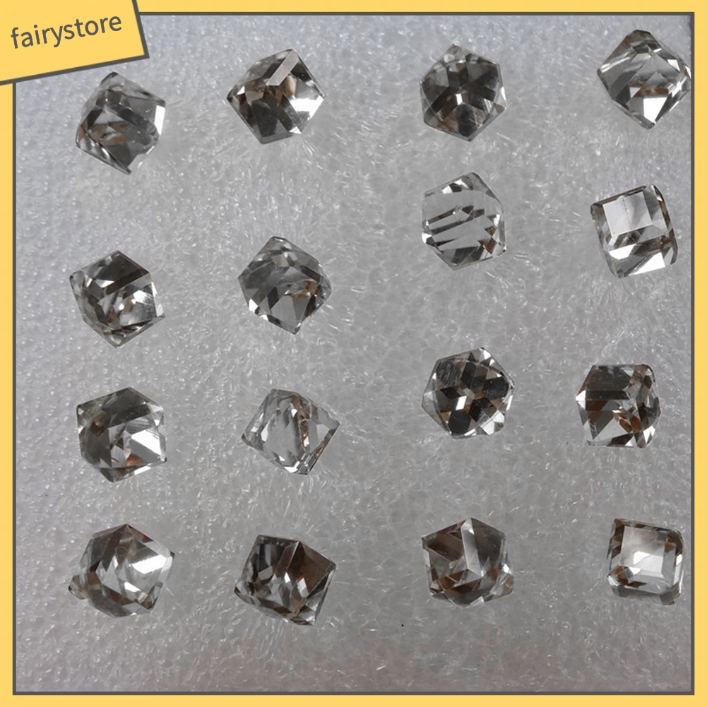 Set 8 Đôi Khuyên Tai Khối Lập Phương Thủy Tinh Lấp Lánh Chống Dị Ứng Thời Trang Cho Nữ