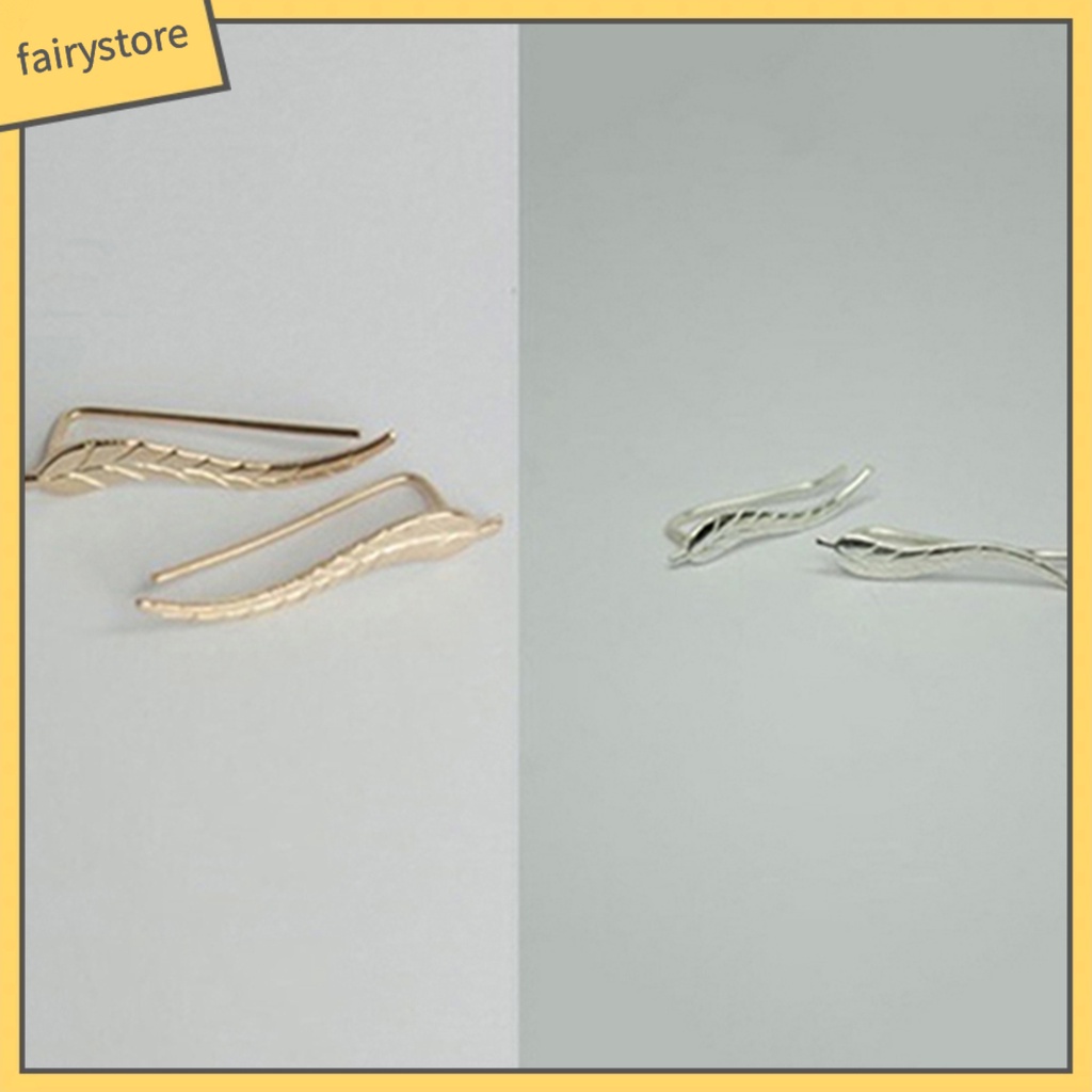 1 Đôi Bông Tai Hình Chiếc Lá Bằng Hợp Kim Thời Trang Dành Cho Nữ