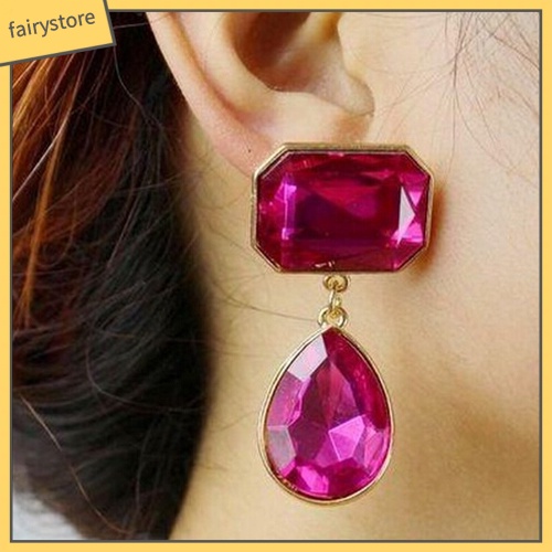 Bông Tai Hình Giọt Nước Đính Đá Acrylic Sang Trọng Cho Nữ