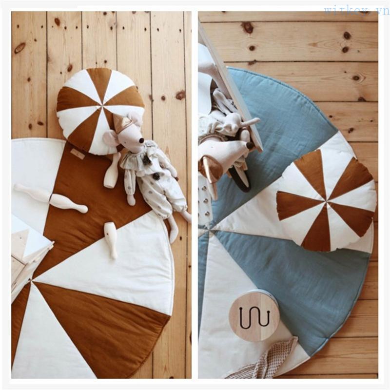 Tấm Thảm Trải Sàn Hình Tròn Chất Liệu Cotton Mềm Phong Cách Bắc Âu Độc Đáo Trang Trí Nhà Cửa