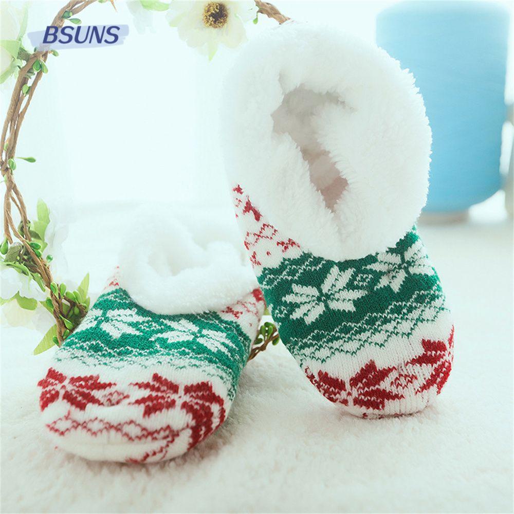 Vớ Thuyền Vải Bông Thoáng Khí Chống Trượt In Hình Tuần Lộc Giáng Sinh Cho Nữ