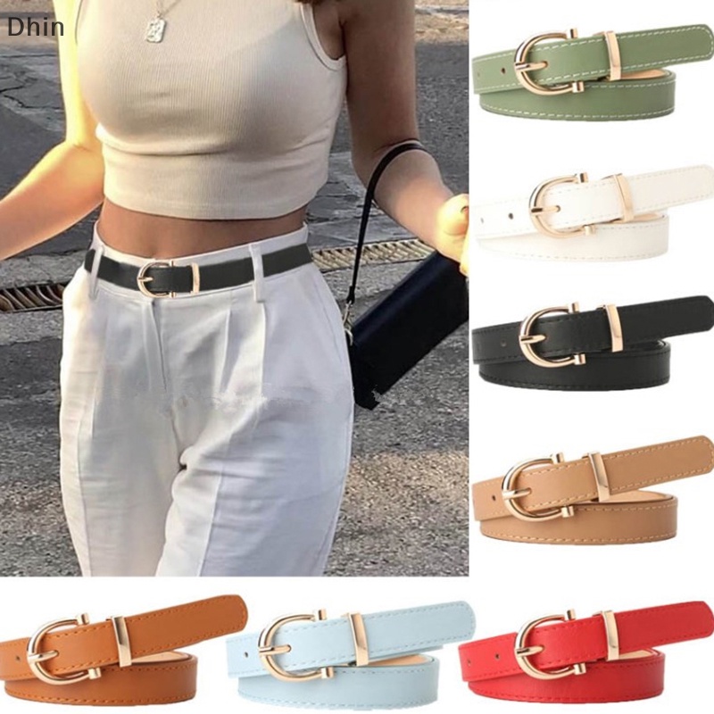 Thắt Lưng Da PU Khóa Kim Loại Đơn Giản Thời Trang Cho Nữ