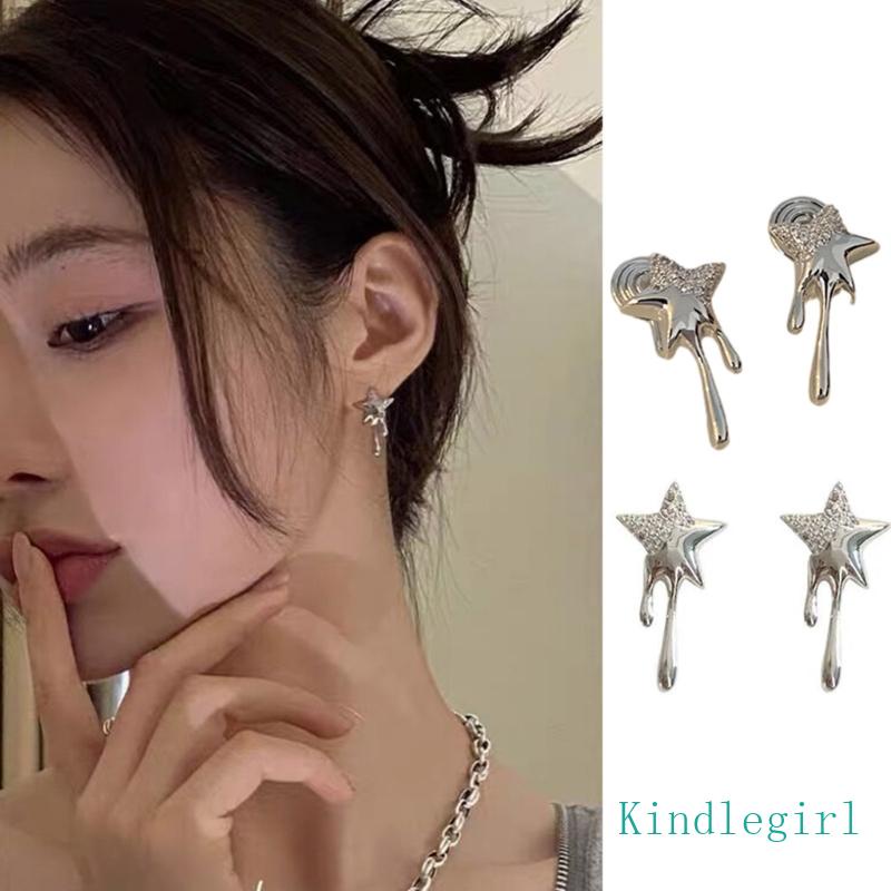 Đôi Bông Tai Ngôi Sao Đính Đá Zircon Thời Trang Cho Nữ