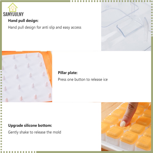 Khay Làm Đá Hai Lớp Dung Tích Lớn Có Nắp Dễ Tháo Gỡ Cho Cocktail / Whisky