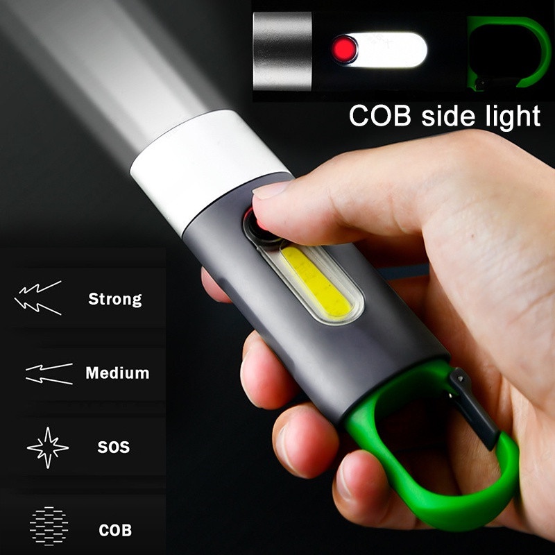 Đèn pin mạnh Đèn pin Laser Đèn pin sạc USB Đèn pin cầm tay đèn Led cắm trại công suất cao Đèn pin siêu sáng chống nước ngoài trời