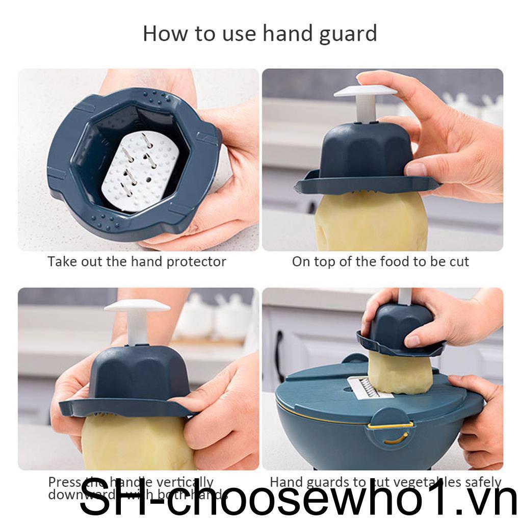 Dụng Cụ Cắt Rau Củ Quả 9 Trong 1 Đa Năng Có Rổ Ráo Nước