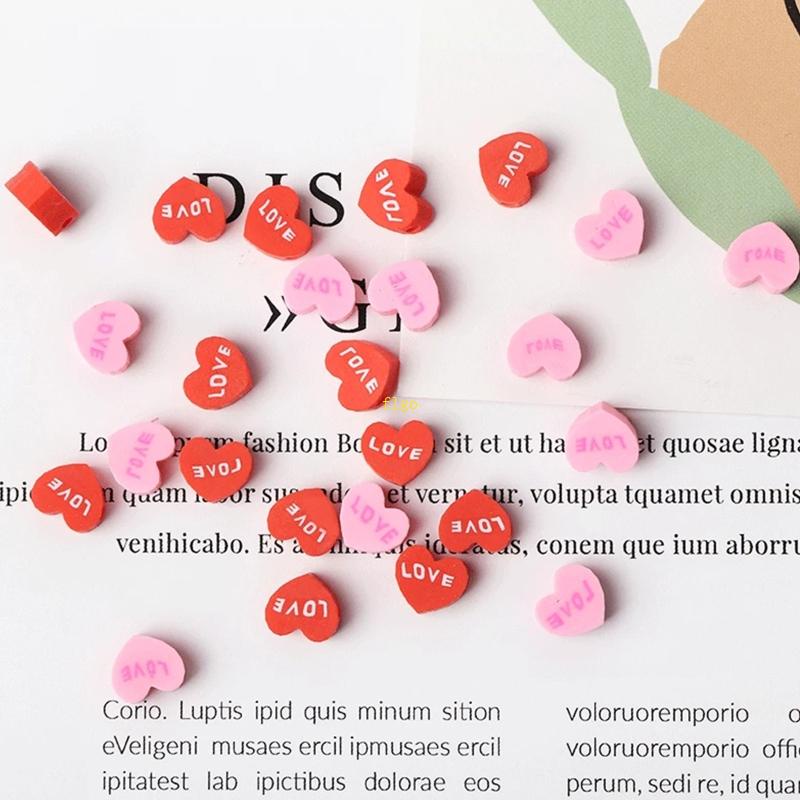 Set 50 / 100 Hạt Xỏ Lỗ Hình Trái Tim Nhiều Màu Sắc Dùng Để Làm Đồ Trang Sức