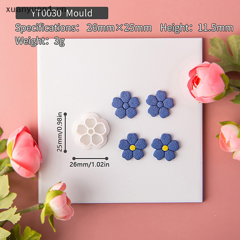 Khuôn Làm Bông Tai Bằng Đất Sét Polymer Hình Hoa Sen Phong Cách Bohemian