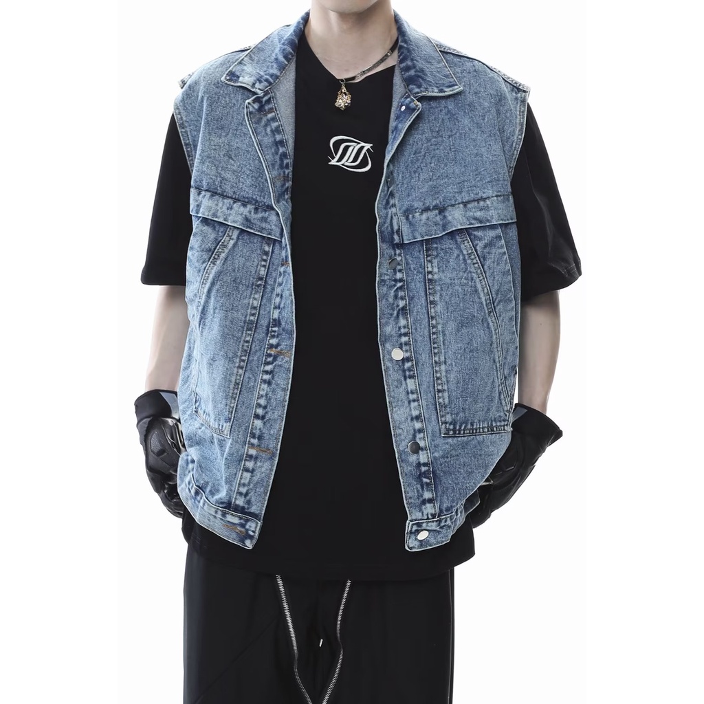 Áo Khoác Denim Không Tay Thời Trang Mùa Hè Dành Cho Nam Giới