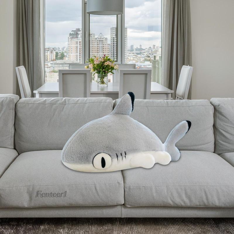[Fenteer1] Gối Ôm Hình Cá Mập Nhồi Bông Dễ Thương Trang Trí Nhà Cửa Làm Quà Tặng Kỷ Niệm Cho Bé