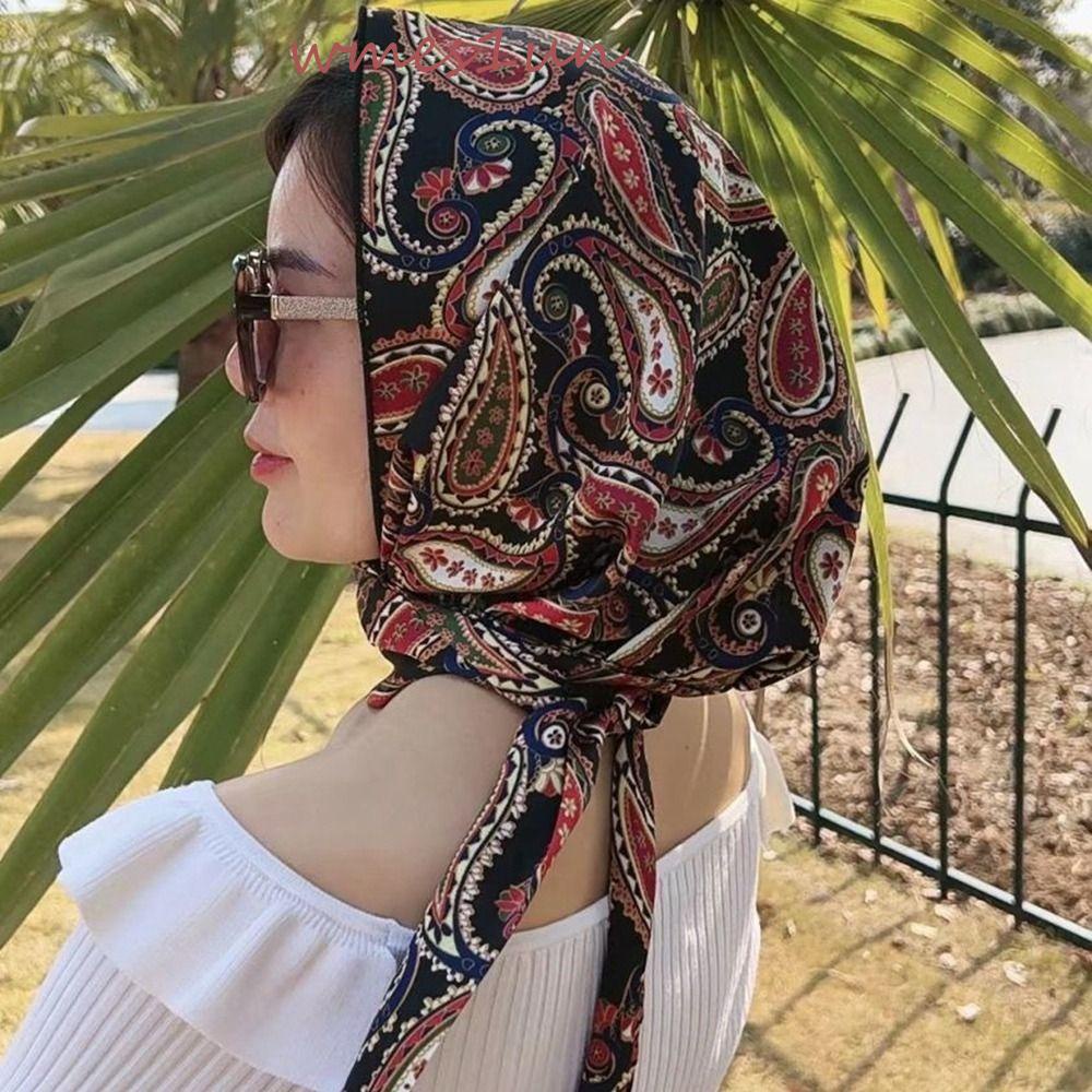 Khăn Choàng Mỏng Chống Nắng Màu Trơn Họa Tiết Hoa Phong Cách Bohemian Đơn Giản Thời Trang Mùa Hè WMES15H