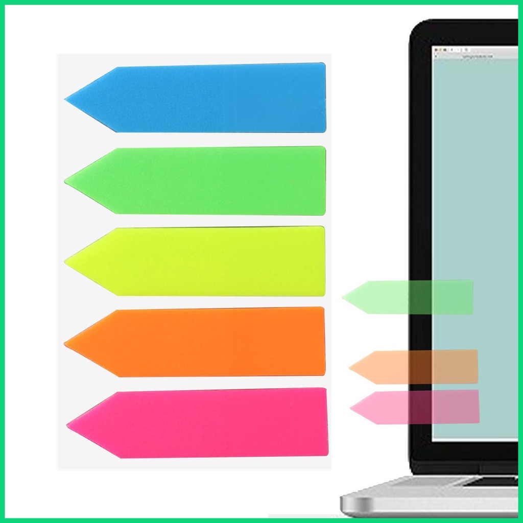 Set 200 Miếng Dán Ghi Chú Nhiều Màu Sắc Dạ Quang