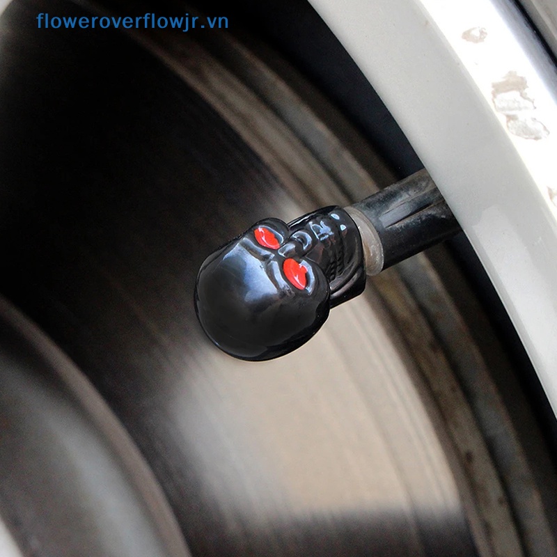 Nắp Van Bánh Xe Hơi / Xe Máy Bằng Hợp Kim ABS Hình Đầu Lâu Độc Đáo