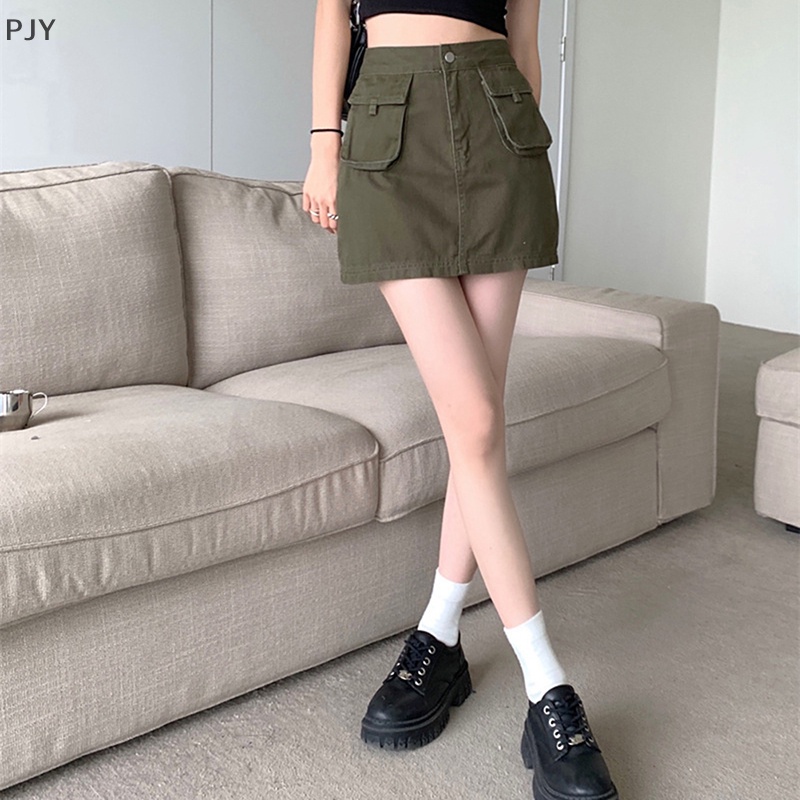 Pjy Chân Váy Denim Lưng Cao Ôm Dáng Dài Qua Gối Phong Cách Đường Phố Mỹ Quyến Rũ Cho Nữ PJ