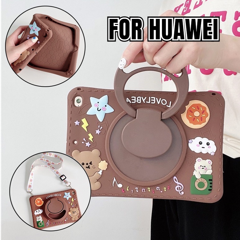 Ốp Máy Tính Bảng Silicone Với Dây Đeo Cho Huawei Mediapad T10S / T10 / M5 Lite 8 &quot;T5 10.1&quot; / M6 8.4 &quot;10.8&quot; / MatePad 10.4 &quot;/ MatePad 11 / MatePad Pro