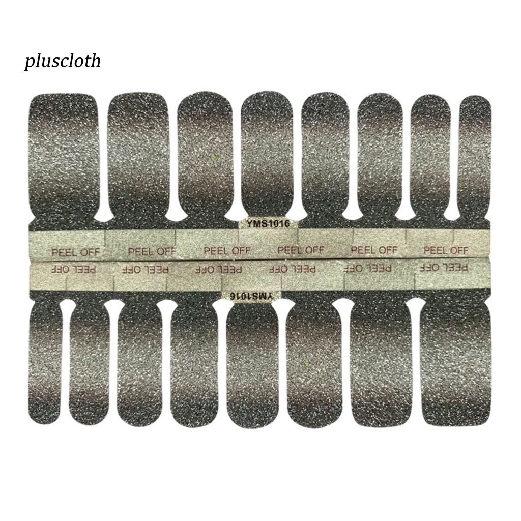 Miếng Dán Móng Tay Tự Dính Màu Gradient Lấp Lánh Thời Trang Cho Nữ