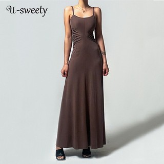 Đầm Maxi Cổ Yếm Hở Lưng Màu Sắc Thanh Lịch Thời Trang 2023 Cho Nữ