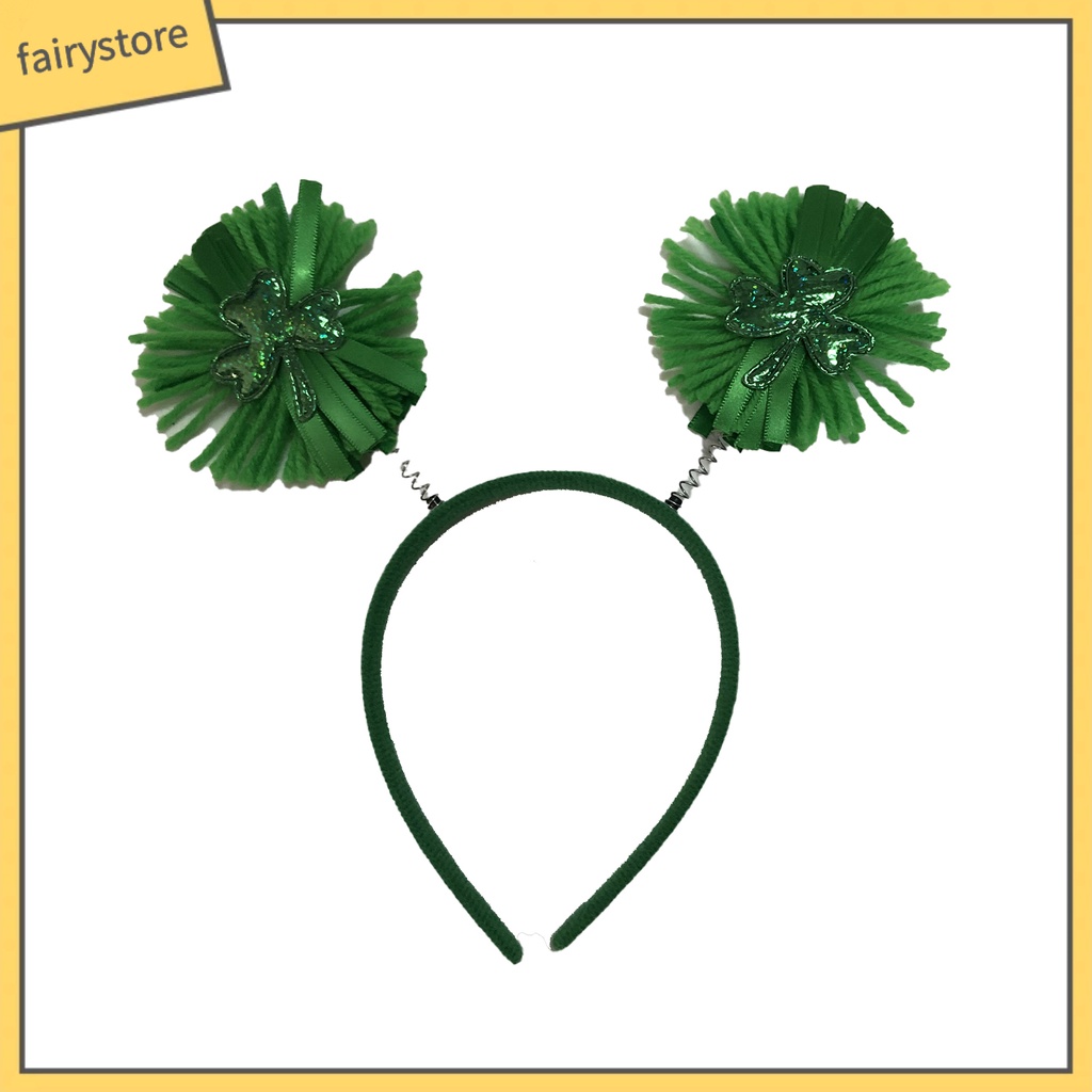 Băng Đô Cài Tóc Đính Cỏ Bốn Lá Chống Trượt Thiết Kế Vui Nhộn