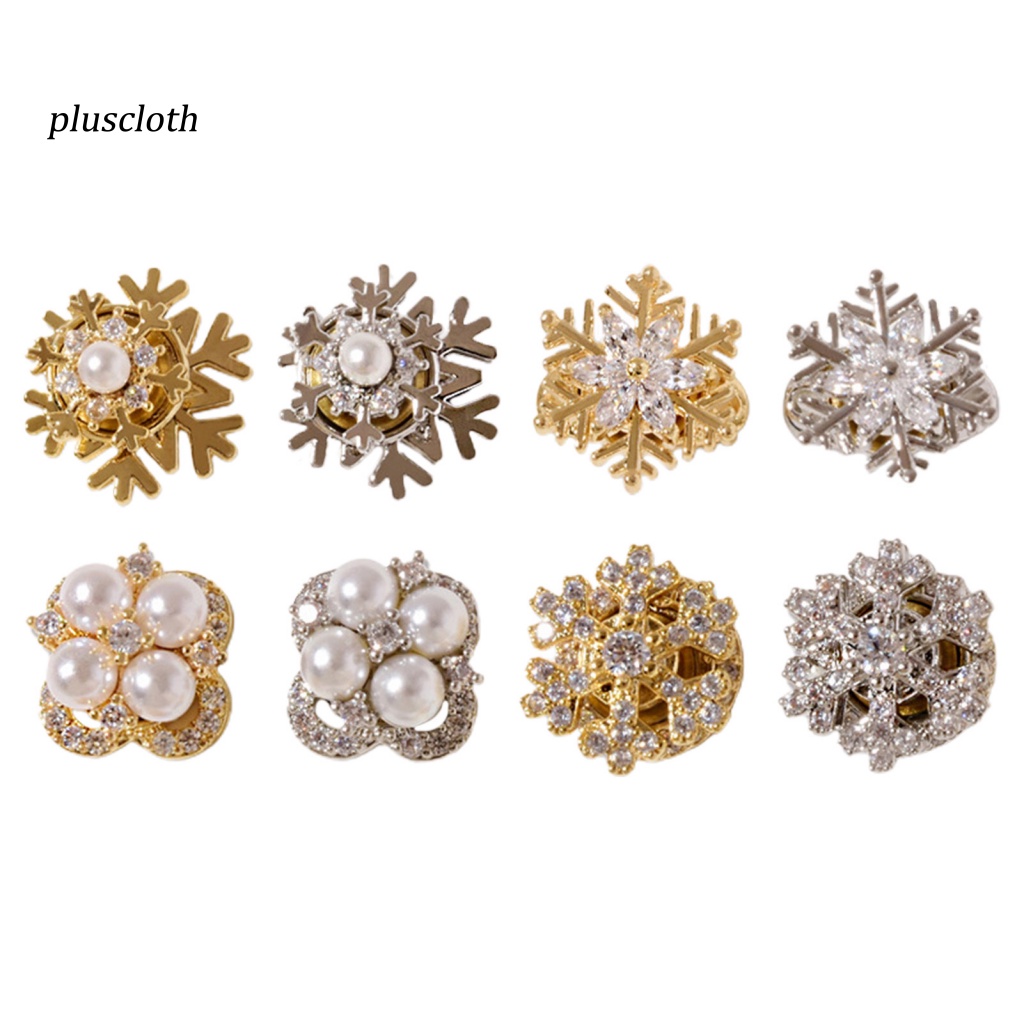 Phụ Kiện Trang Trí Móng Tay Nghệ Thuật Hình Bông Tuyết Đính Đá Zircon 3D Mừng Năm Mới