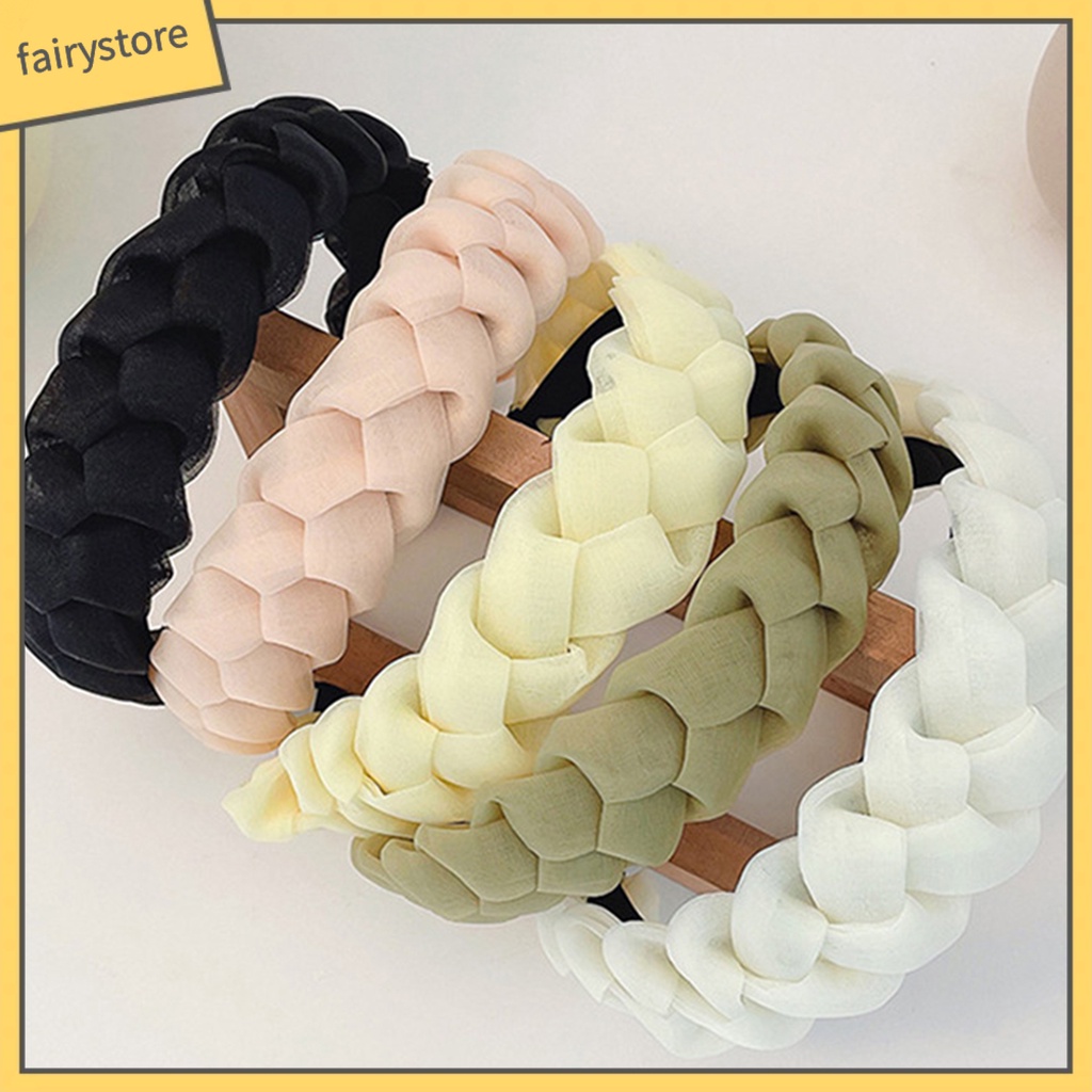 Băng Đô Rửa Mặt Sợi Lưới Bản Rộng Chống Trượt Họa Tiết Xoắn Cho Nữ