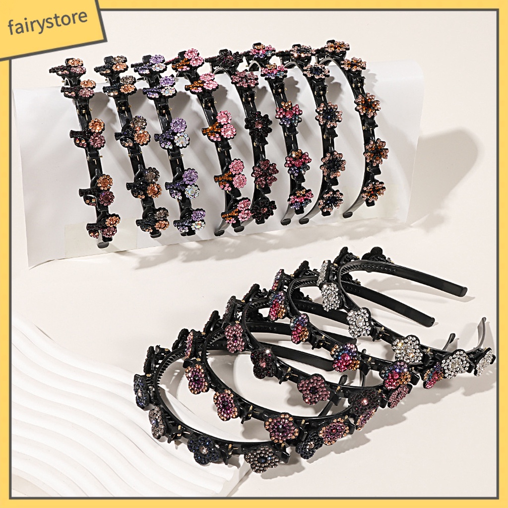 Cài Tóc Hình Cánh Hoa Đính Đá Lấp Lánh Chống Trượt Hai Lớp Dành Cho Nữ