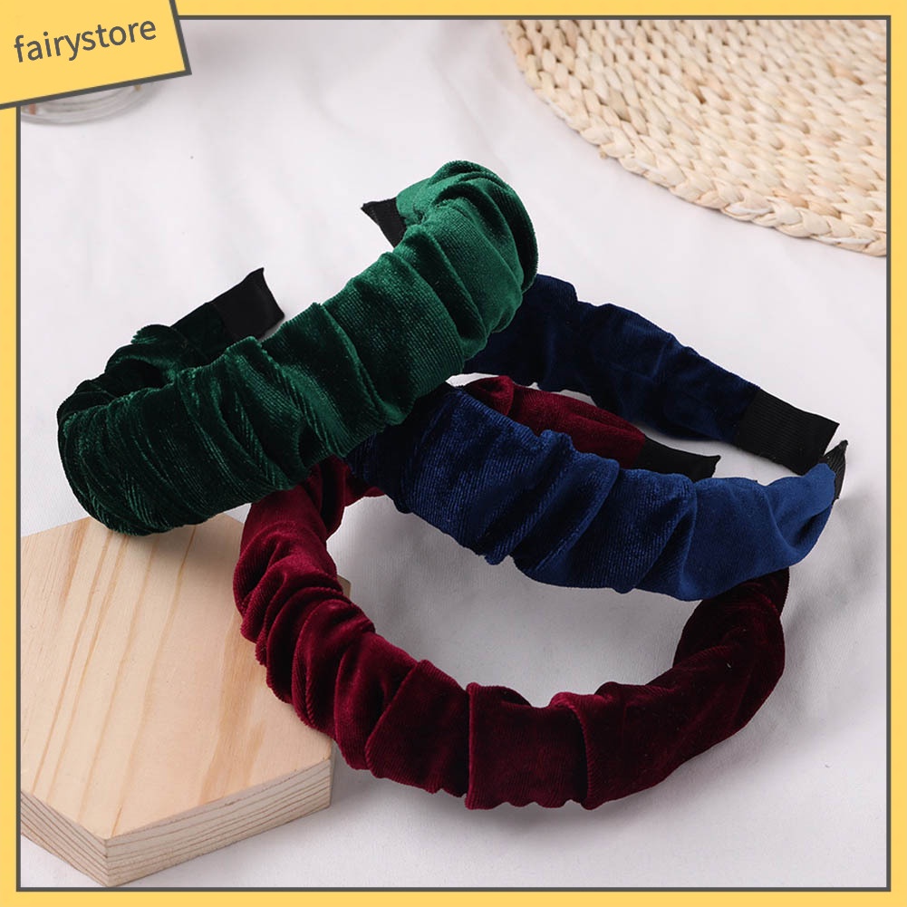 Cài Tóc Nhung Màu Trơn Phong Cách Vintage Dành Cho Nữ