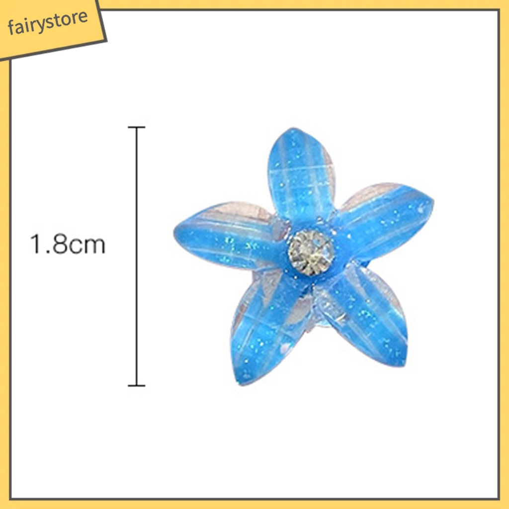 Set 10 Kẹp Tóc Mini Chống Trượt Màu Sắc Đơn Giản Hình Bông Hoa Xinh Xắn