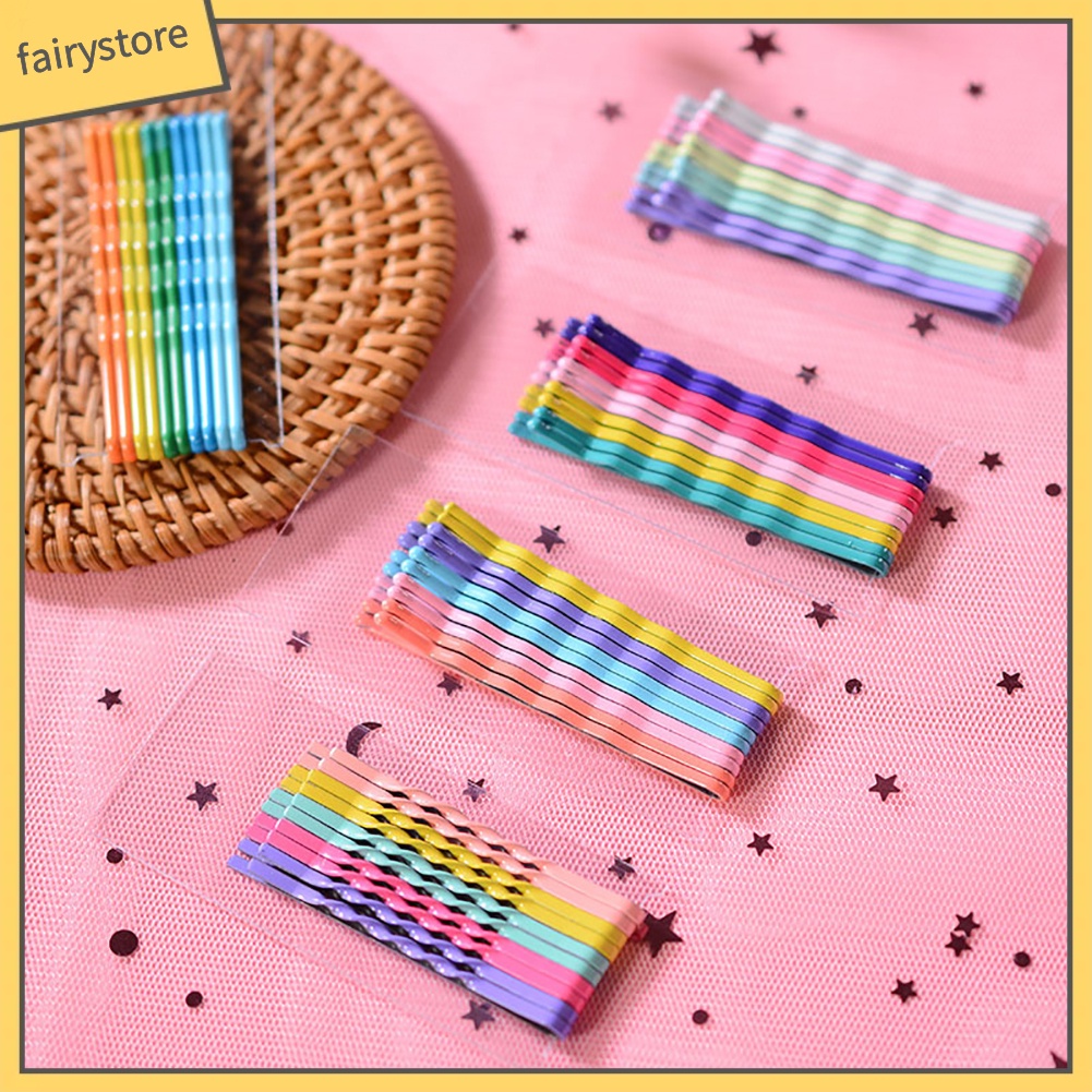 Set 10 Kẹp Tóc Lượn Sóng Màu Cầu Vồng Cho Nữ