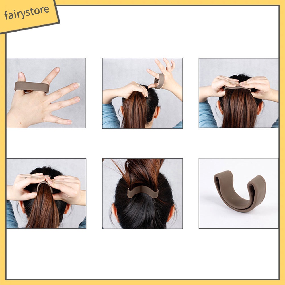 1 Dây Cột Tóc Silicon Co Giãn Màu Trơn Thời Trang Cho Nữ Giá Đỡ