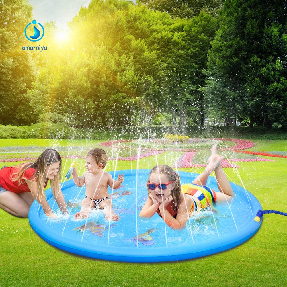 Thảm Bơm Hơi Phun Nước Cho Bé Chơi Mùa Hè Kích Thước 100 / 150 / 170cm