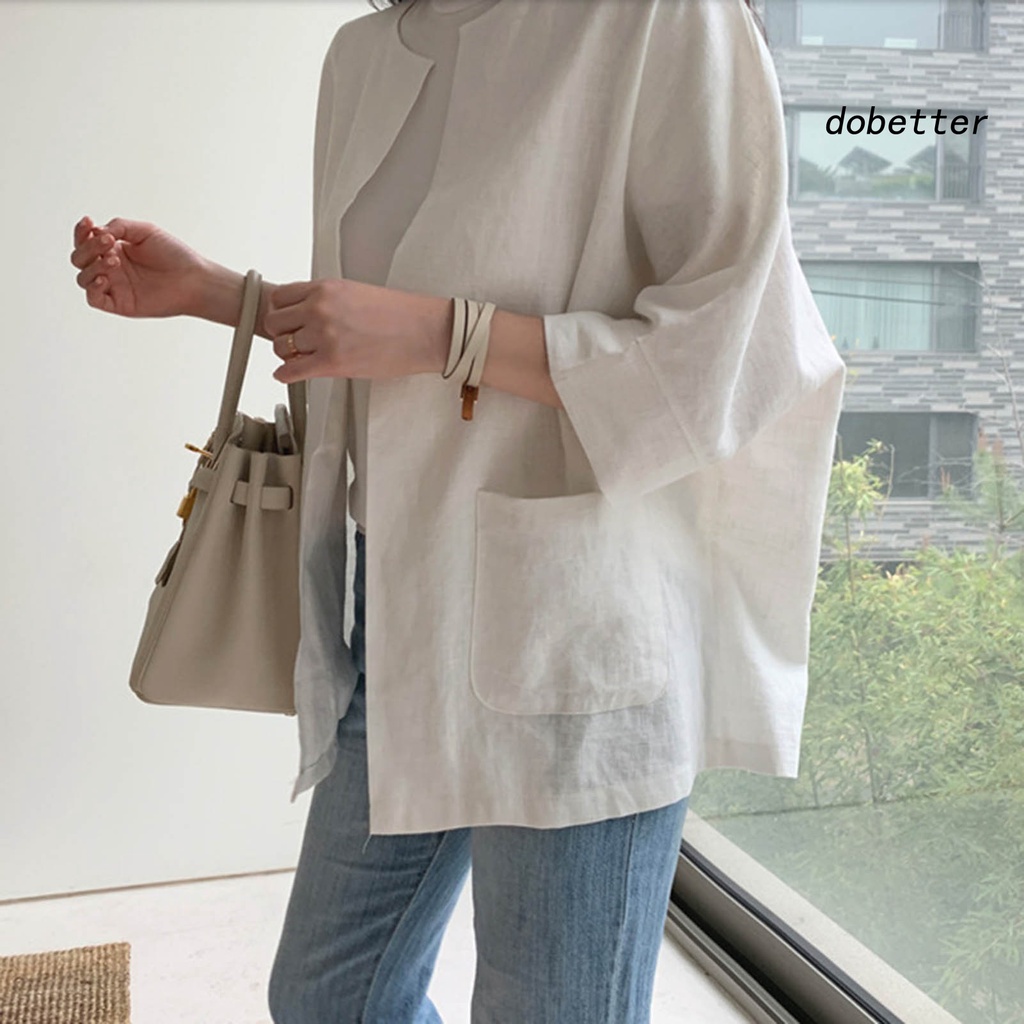 Áo Khoác Cardigan Cổ Tròn Tay Dài Dáng Rộng Phối Túi Trước Nhanh Khô Thời Trang Mùa Hè Cho Nữ