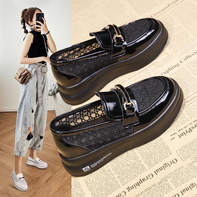 Giày Lười Đế Dày Thoáng Khí Thời Trang Mùa Hè 2023 Mới Mẻ Cho Nữ