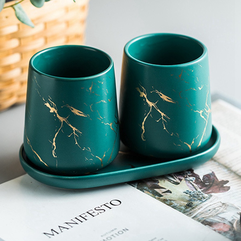 Cốc Đánh Răng Bằng Sứ Hình Oval Trang Trí Phòng Tắm