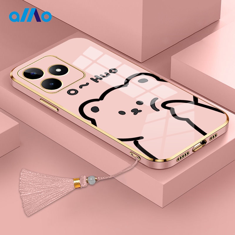 Ốp Điện Thoại Mềm Hình Gấu Cho Realme C53 Narzo N53 Realme 11 Pro + 10t 10 Pro + 9i Realme C55 C35 C30s C33 2023 C30 C31