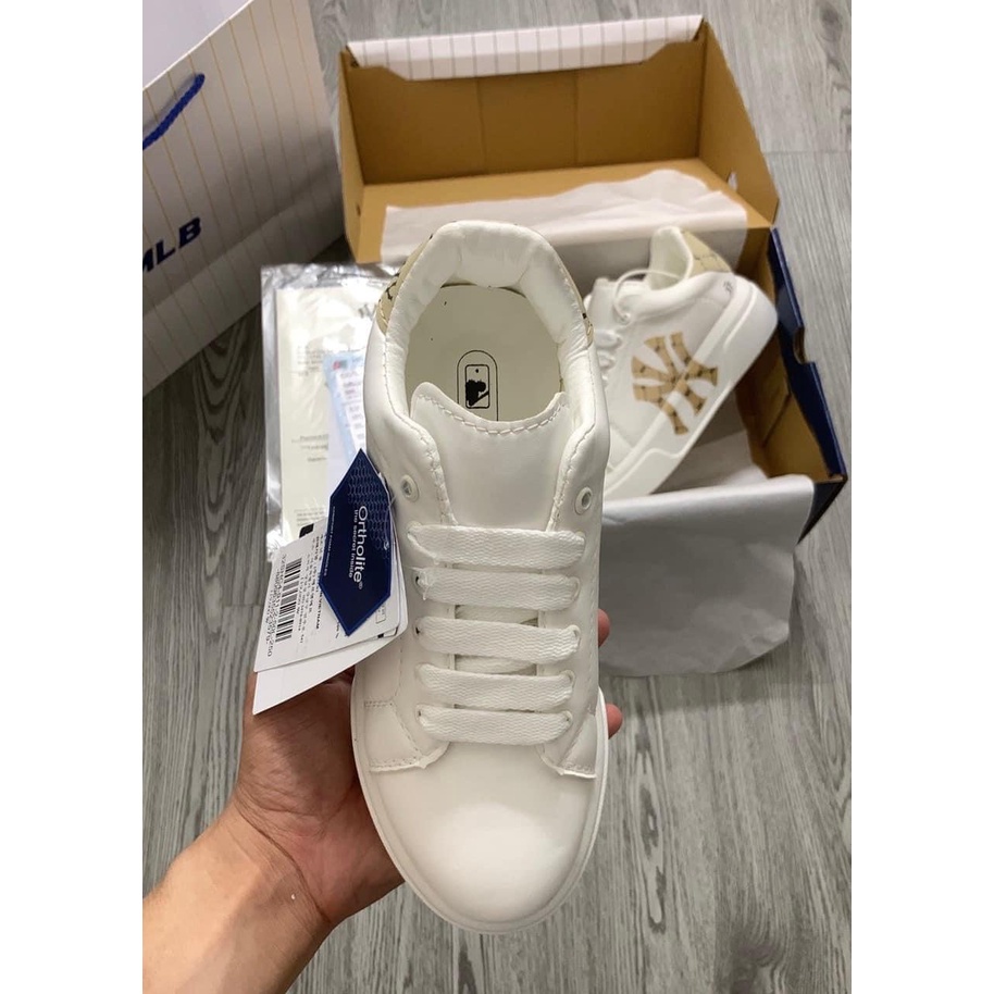 Giày MLB MC Queen   in chữ NY họa tiết mới nhất 2022 D280, Giày MLB MCQ NY bản cao cấp tôn dáng full box bill