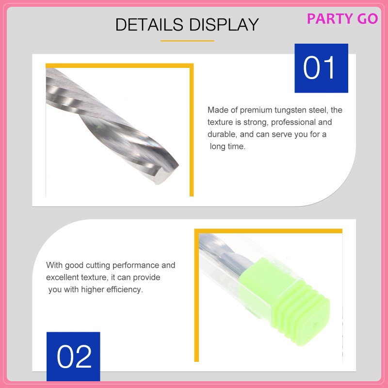 Mũi Phay Cắt CNC Bằng Thép Vonfram 6mm Chuyên Dụng