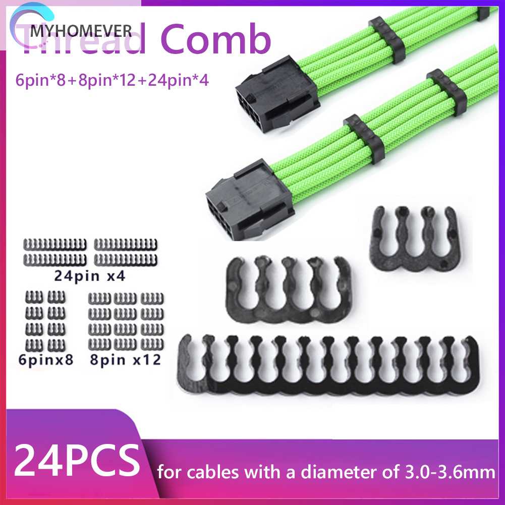 Set 24 Lược Chải Dây Cáp 6 / 8 / 24 Pin Cho Máy Tính 3.0-3.6mm